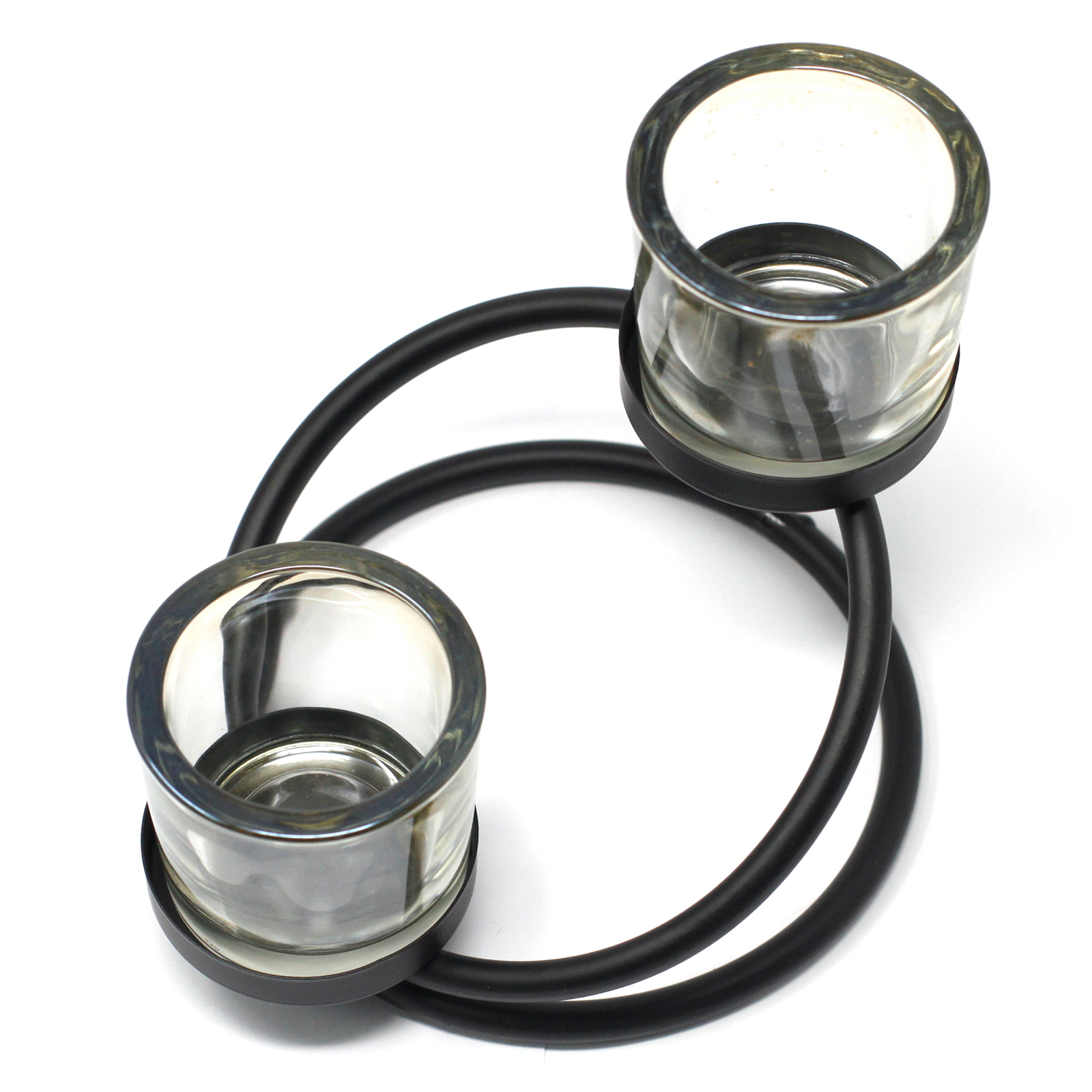 Double Step Iron Votive Candle Holder - 2-Cup Spiral Centrepiece1