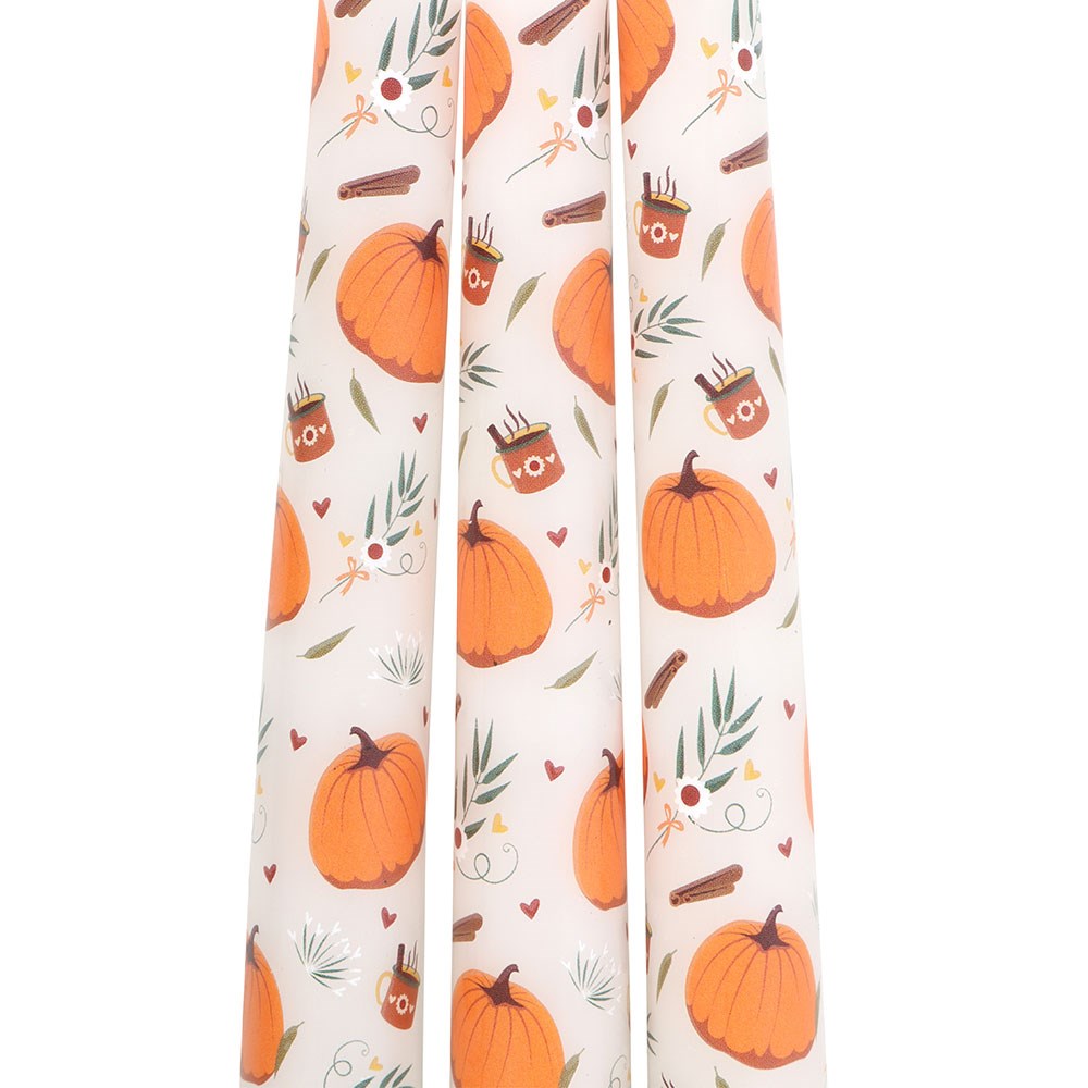 Autumn Pumpkin Taper Candles - Set of 3 for Seasonal Home Decor1