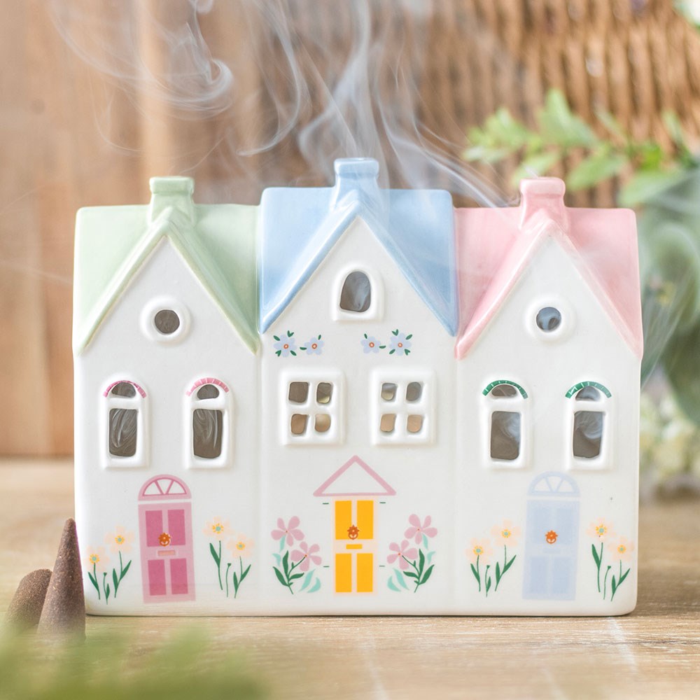 Charming Pastel House Incense Burner & Tealight Holder5