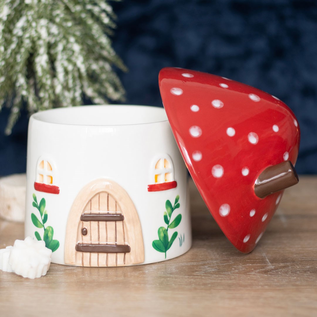 Whimsical Mushroom House Oil Burner & Wax Warmer5