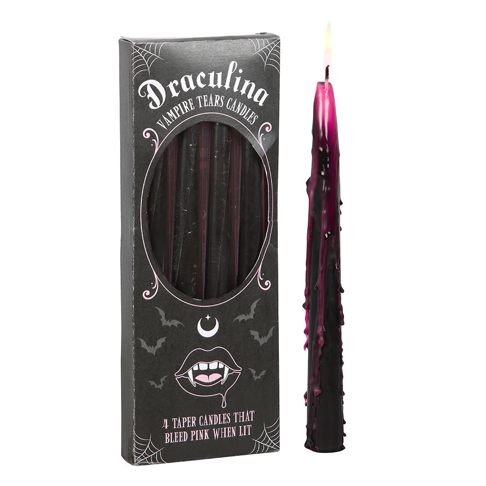 Pink Vampire Tears Taper Candles (Set of 4)1