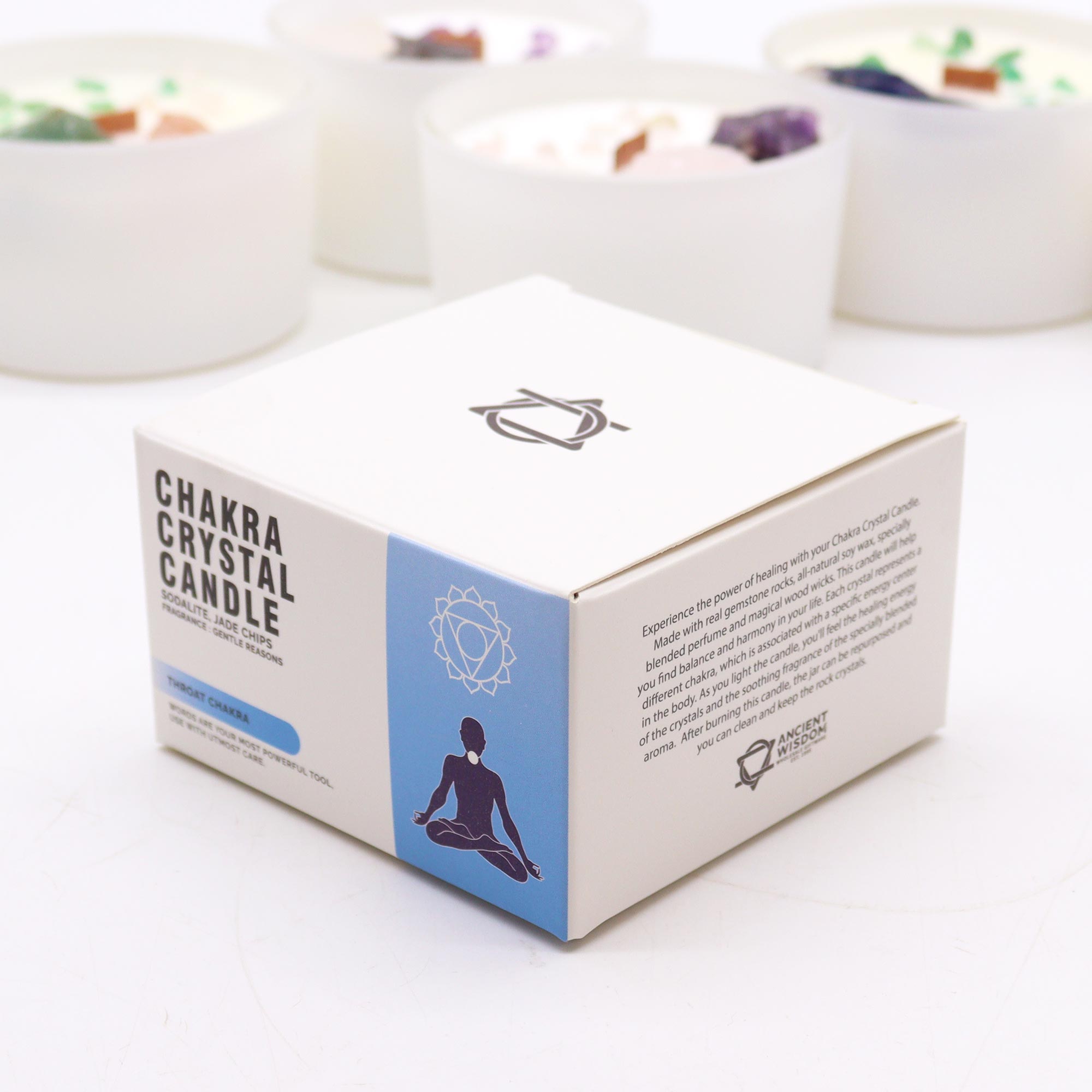 Throat Chakra Crystal Candle with Sodalite & Jade Chips2