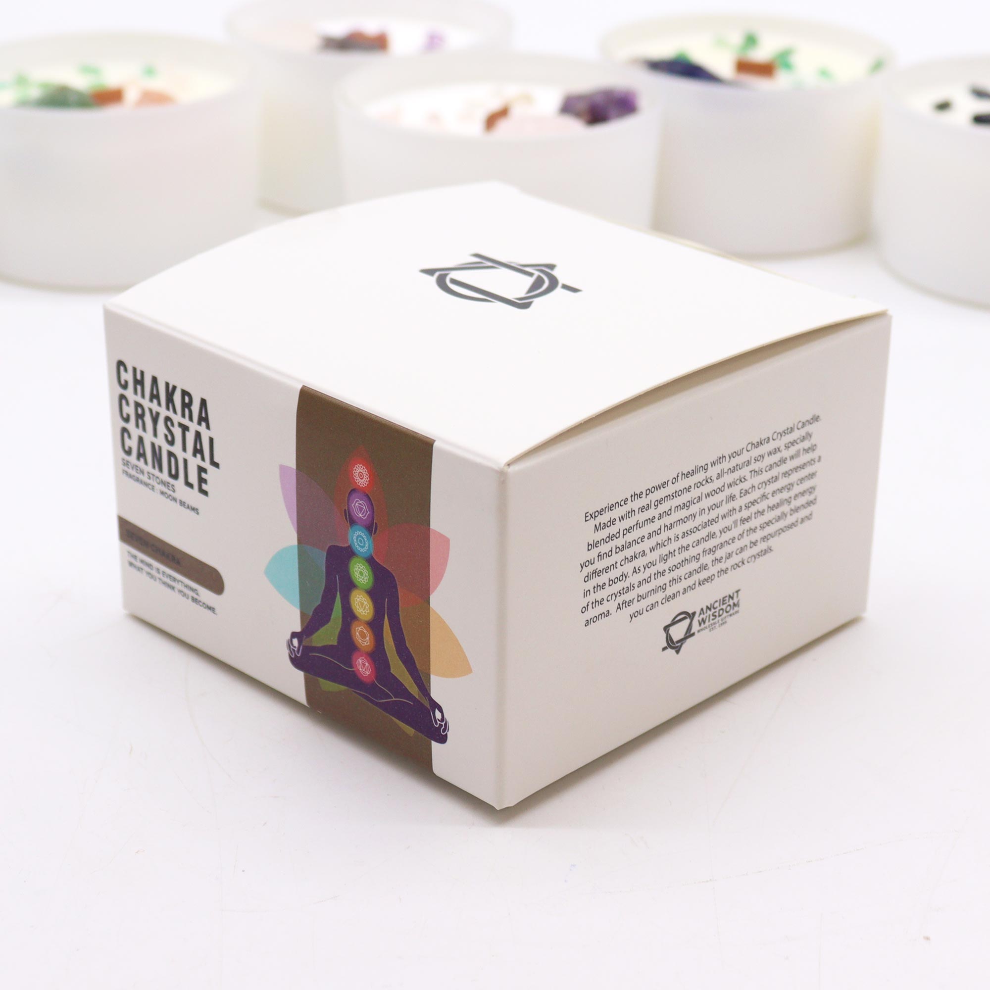 Large 7 Chakra Crystal Candle with 7 Different Gemstones2