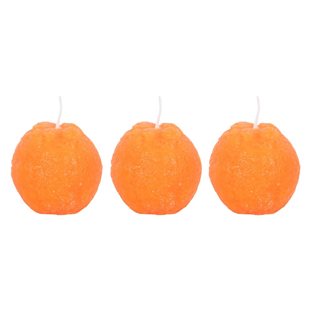 Set of 3 Orange Shaped Candles | Zesty Fruit Home Décor2