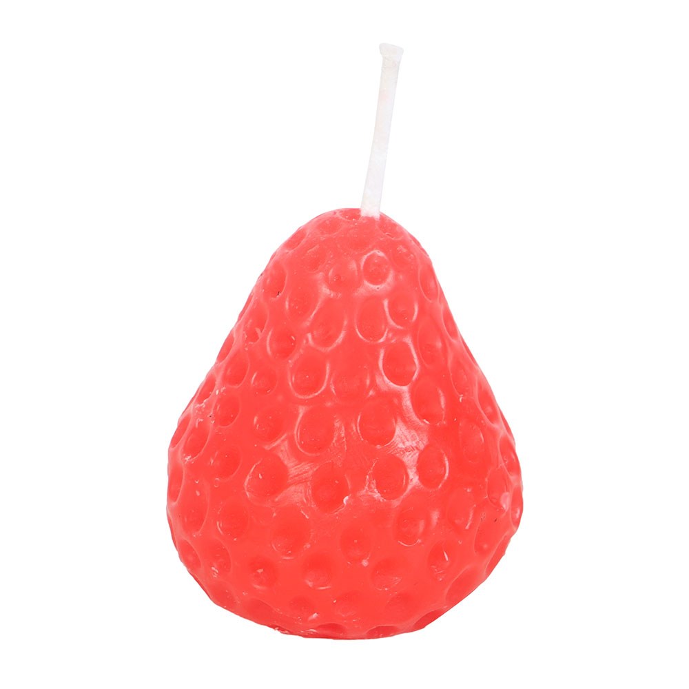 Set of 3 Strawberry Shaped Candles | Summer Fruit Home Décor1