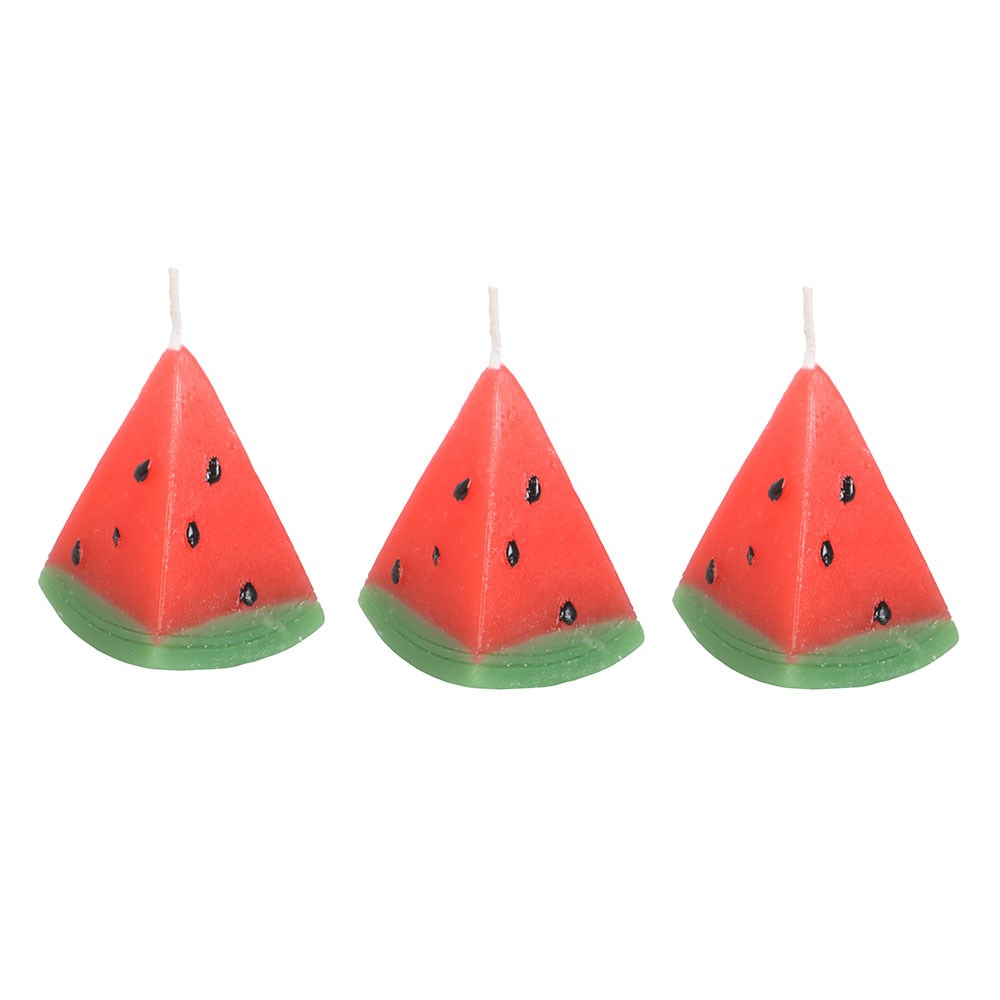 Set of 3 Watermelon Shaped Candles | Summer Fruit Home Décor2