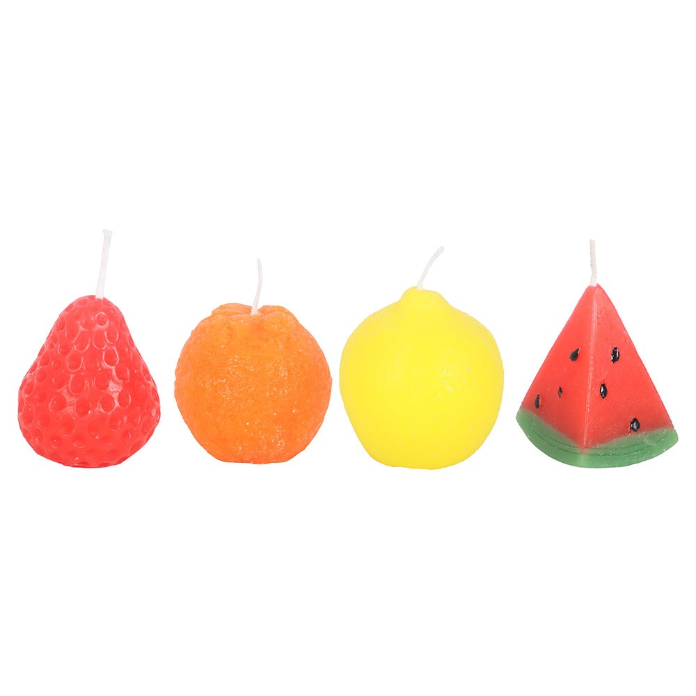Set of 4 Assorted 'Tutti Frutti' Fruit Shaped Candles | Novelty Home Décor1