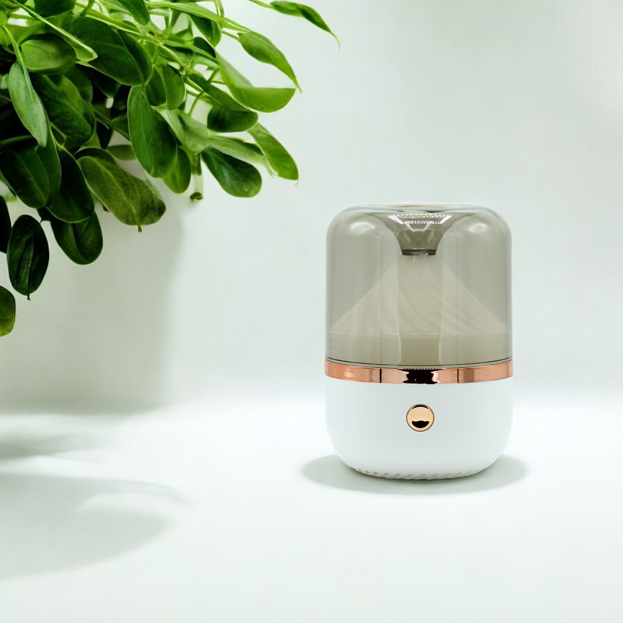 Urban Aroma Diffuser in White & Bronze | USB Aromatherapy & Colour-Changing Night Light1