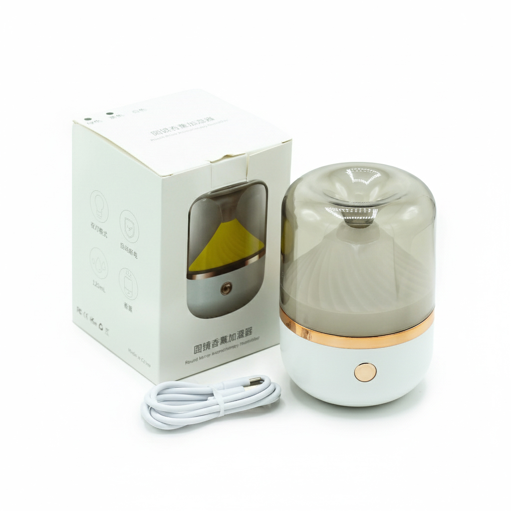 Urban Aroma Diffuser in White & Bronze | USB Aromatherapy & Colour-Changing Night Light2