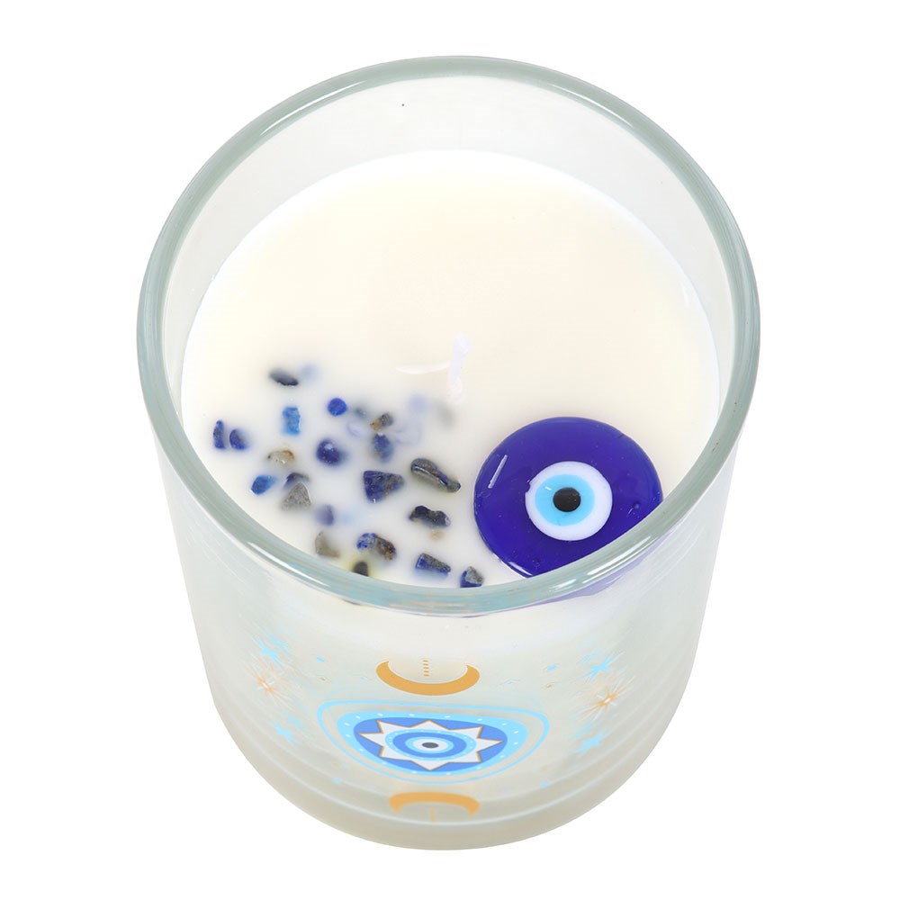 Under the Watchful Eye Protection Candle | White Rose Scented & Crystal Infused2