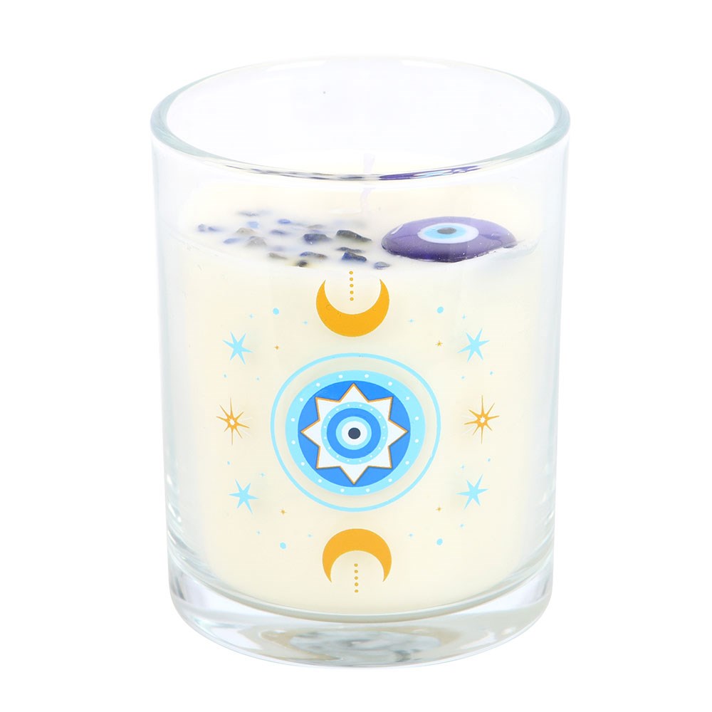 Under the Watchful Eye Protection Candle | White Rose Scented & Crystal Infused3