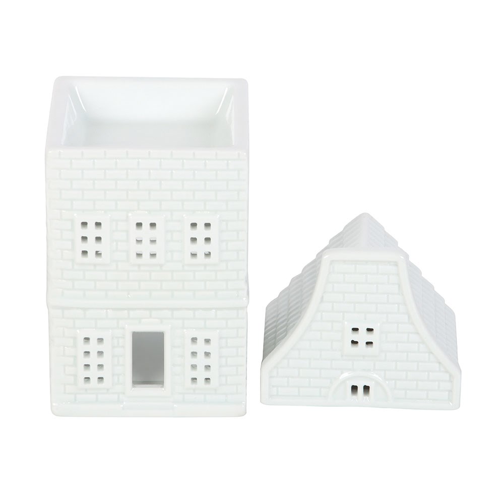White Ceramic Nordic House Oil Burner & Wax Melt Warmer2