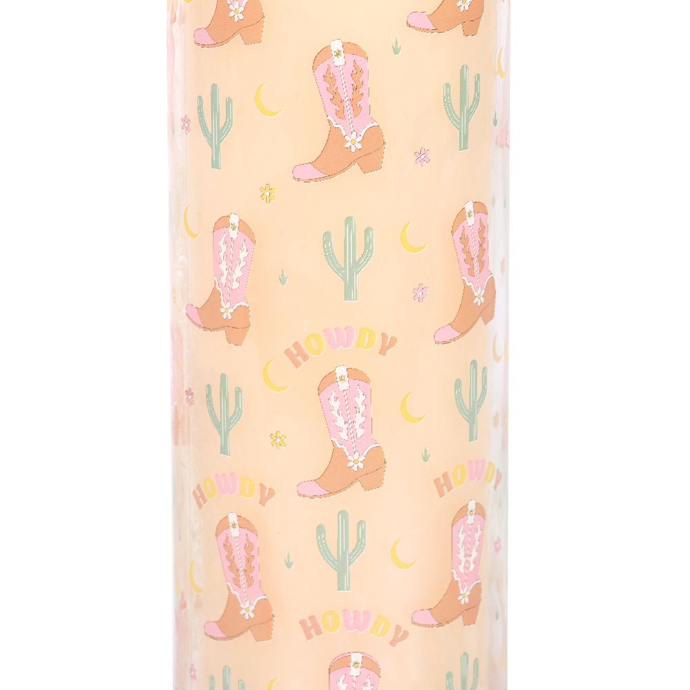 Howdy Cowboy Boot Floral Scented Glass Candle2