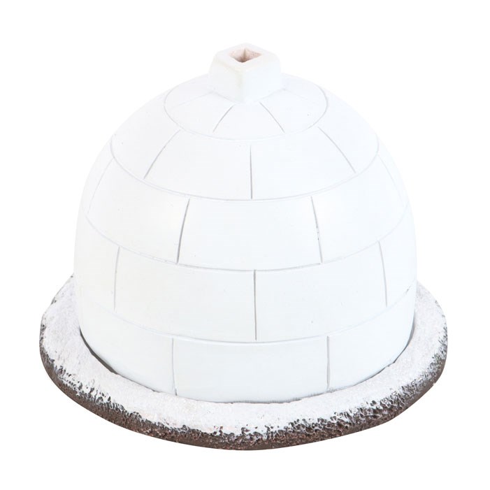 Winter Igloo Incense Cone Burner with Smoking Chimney4
