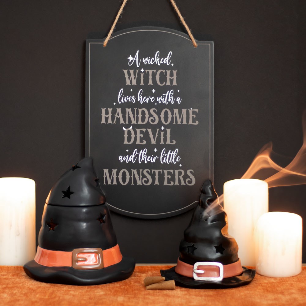 Witch Hat Incense Cone Burner – Mystical Smoke & Stars5