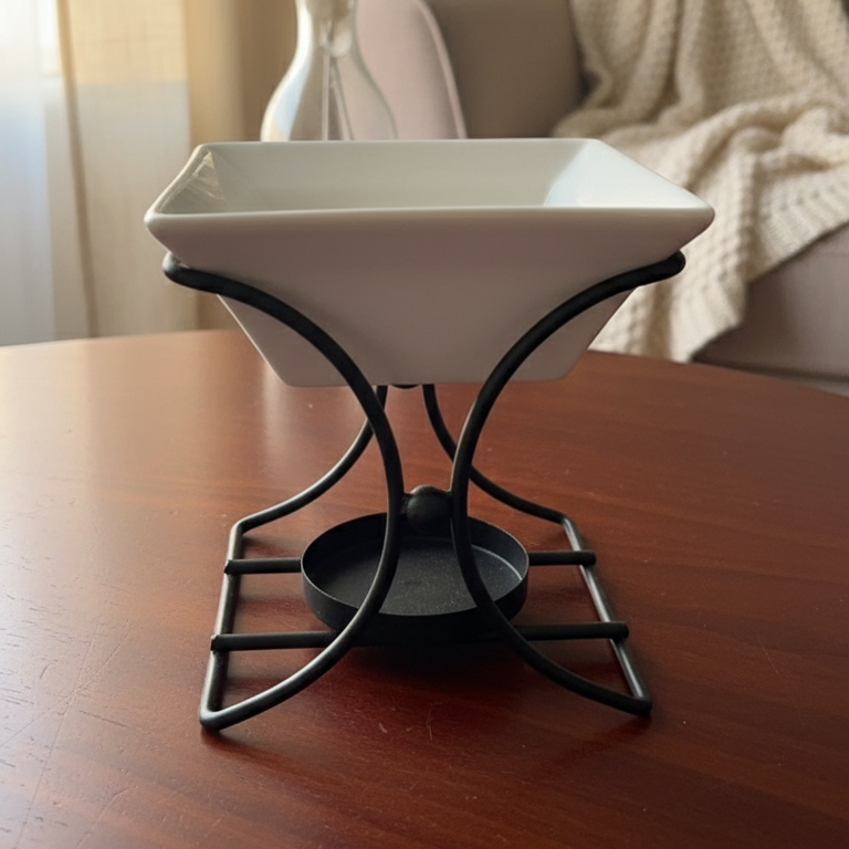 Ceramic & Metal Square Stand Oil Burner2