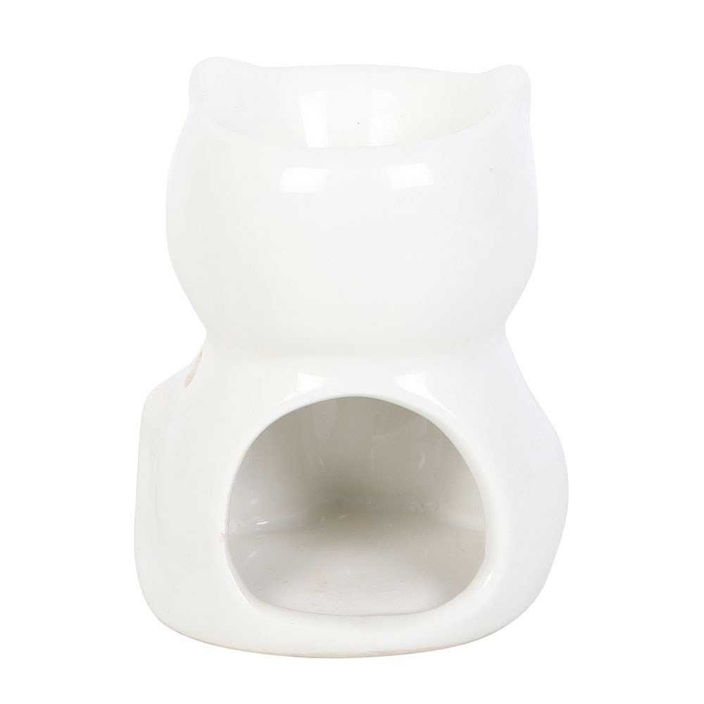 White Happy Cat Ceramic Oil Burner & Wax Warmer3