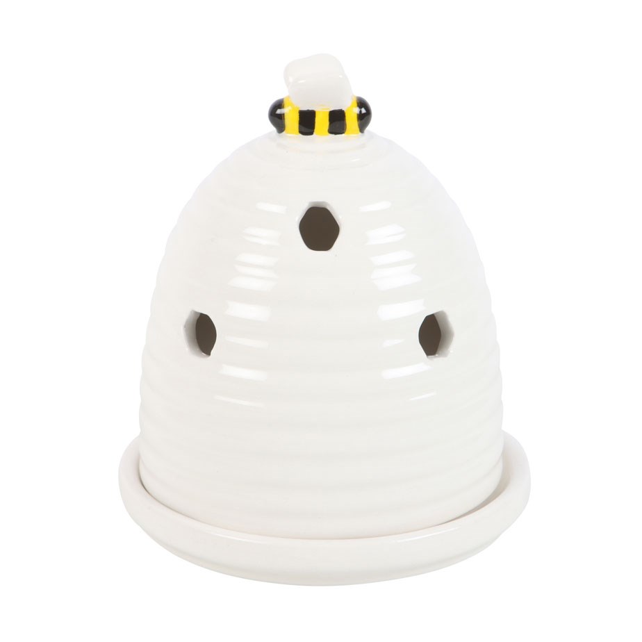 White Beehive Incense Cone Holder1