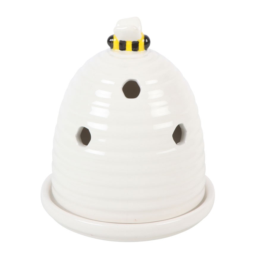 White Beehive Incense Cone Holder4