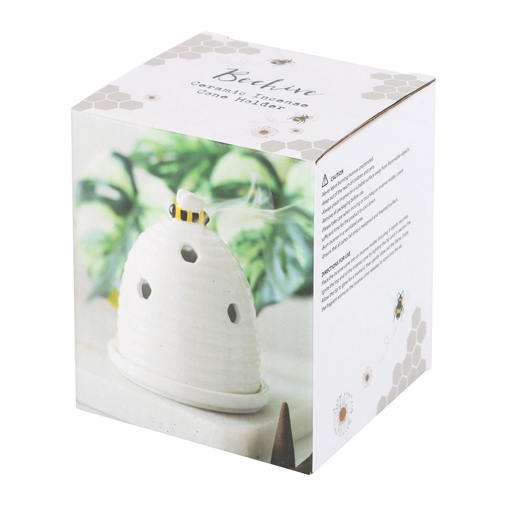 White Beehive Incense Cone Holder5