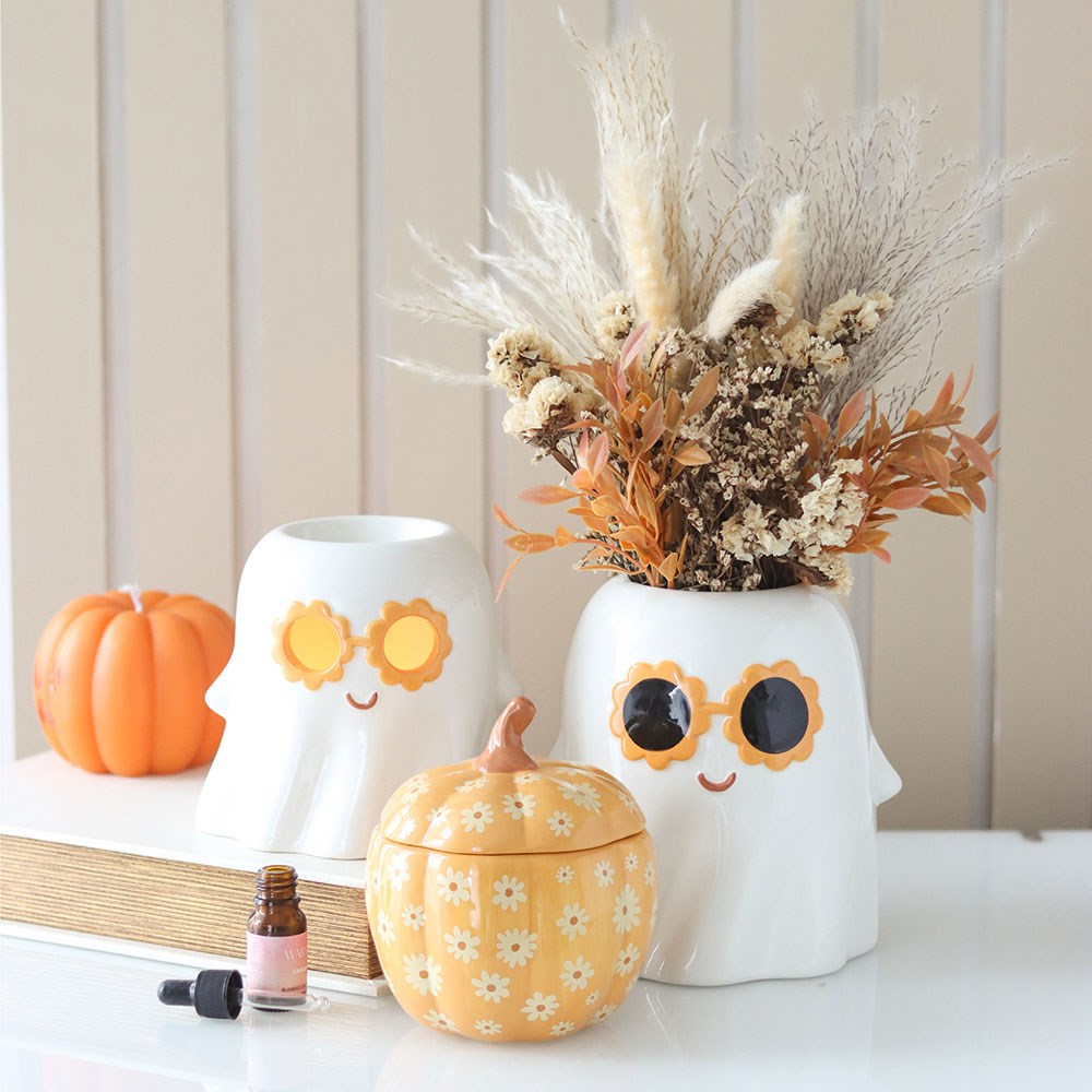 Groovy Floral Pumpkin Oil Burner4