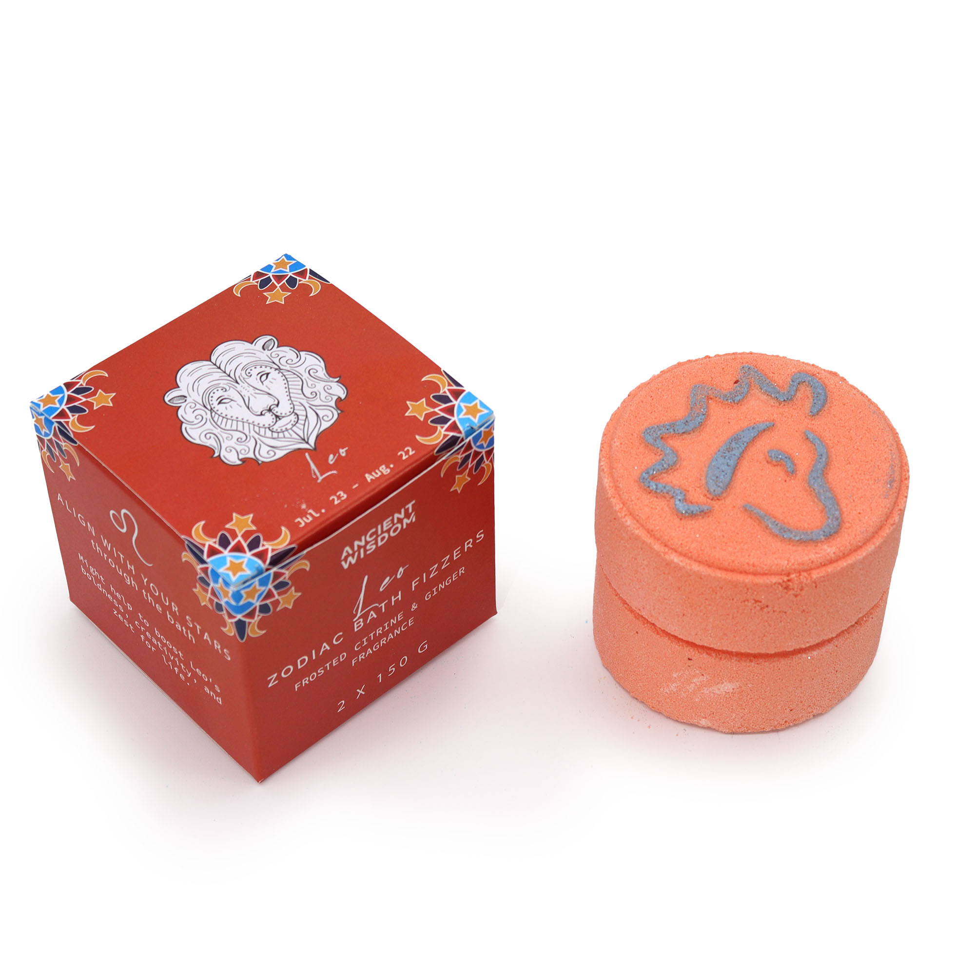 Leo Zodiac Bath Fizzers with Horoscope