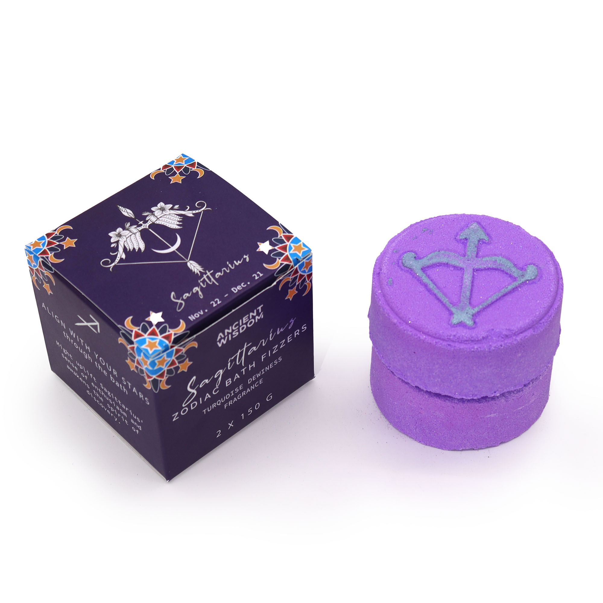 Sagittarius Zodiac Bath Fizzers with Horoscope