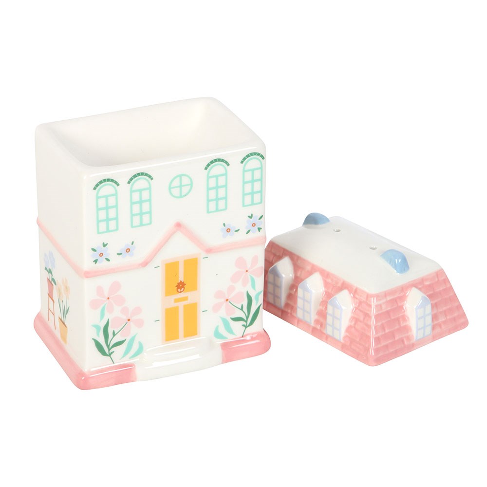 Pastel House Ceramic Oil Burner and Wax Warmer3
