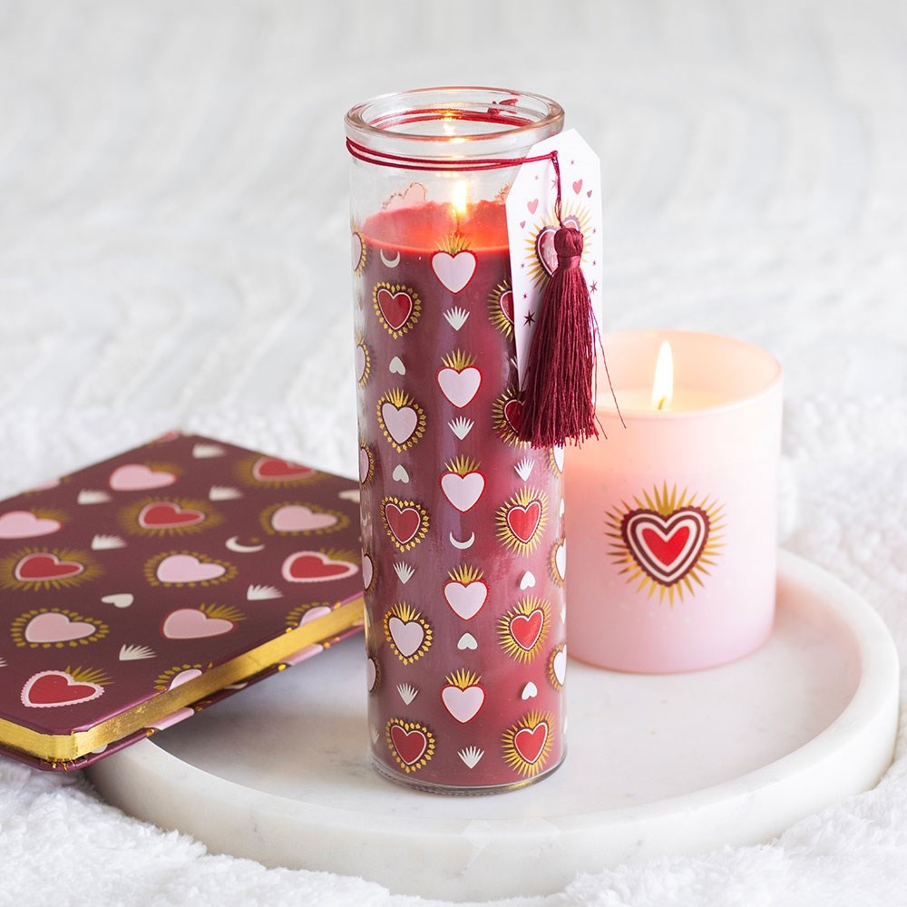 Sacred Heart Print Black Fig Tube Candle3