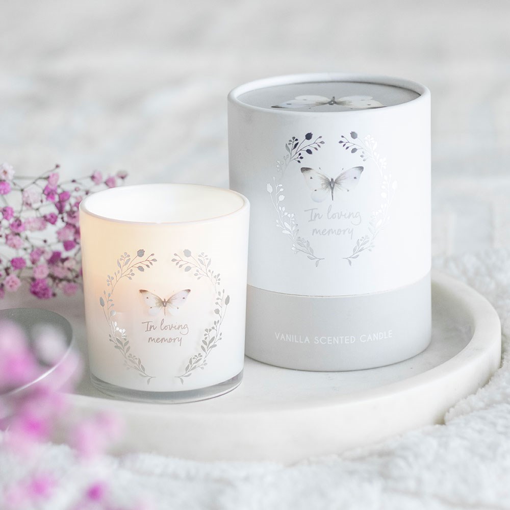 In Loving Memory Butterfly Vanilla Scented Candle