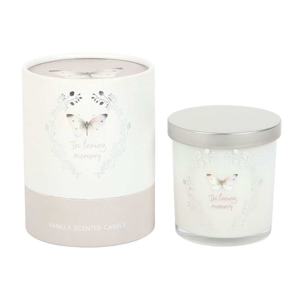 In Loving Memory Butterfly Vanilla Scented Candle1