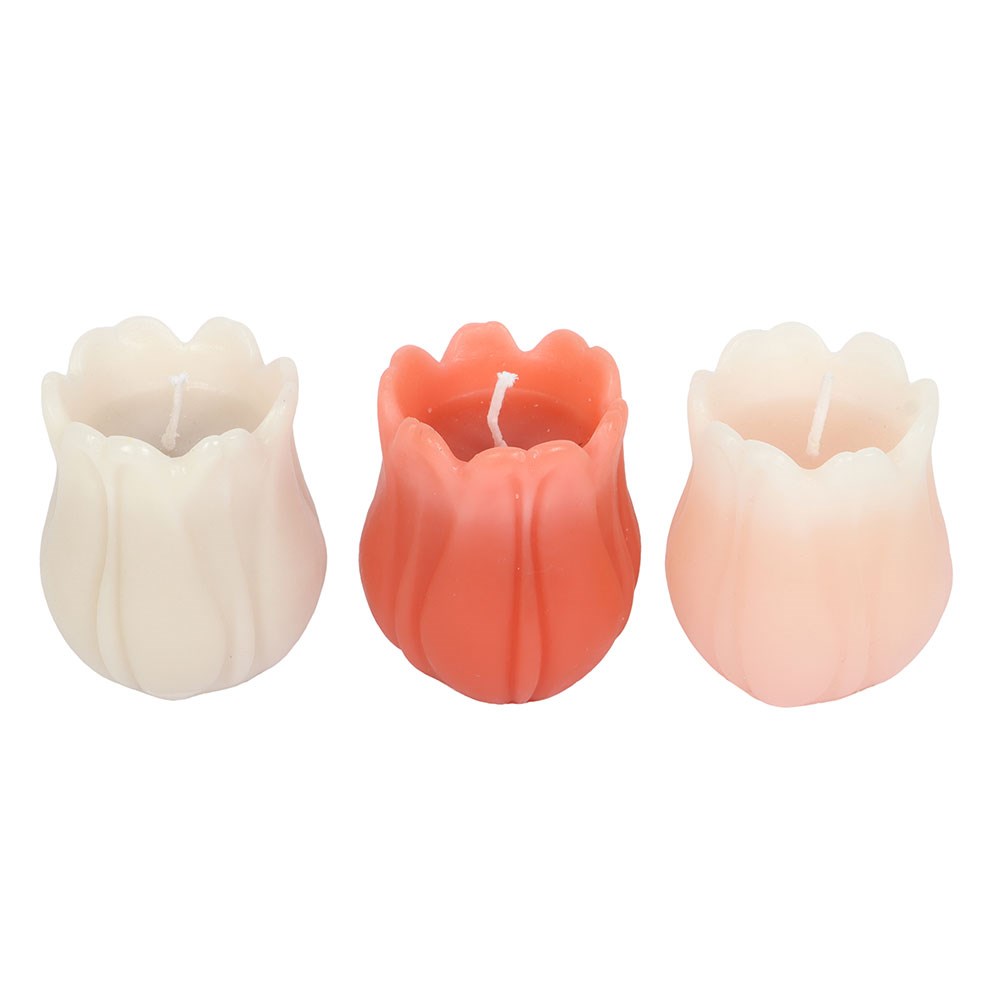 Set of 3 Tulip Shaped Candles1