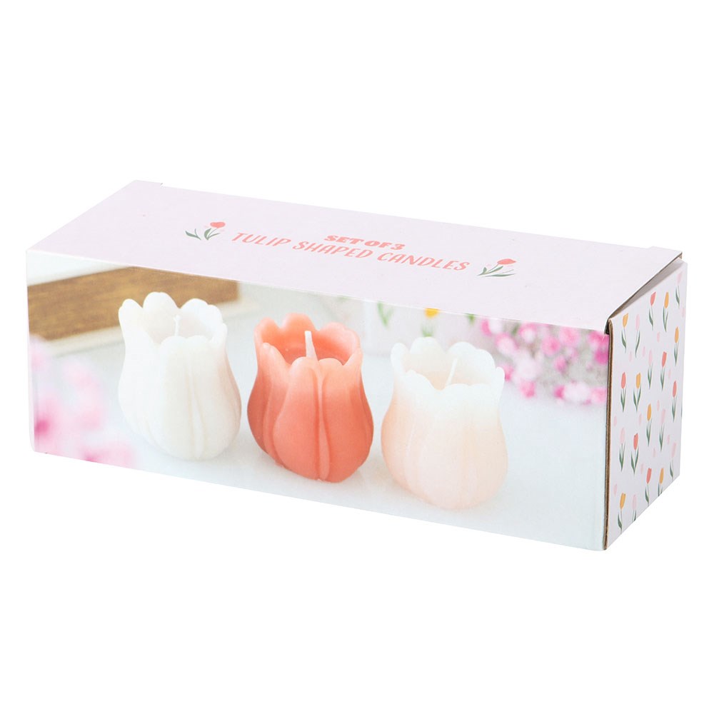 Set of 3 Tulip Shaped Candles3
