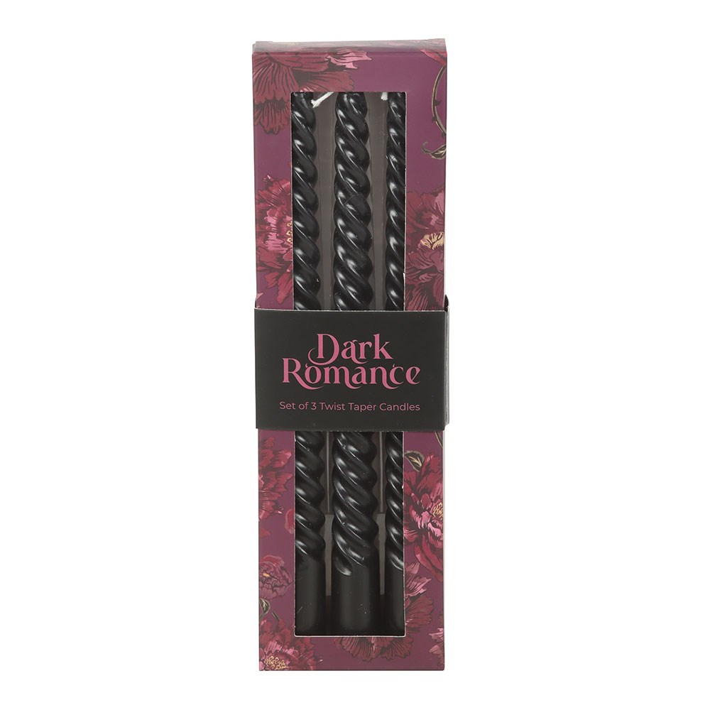 Dark Romance: Set of 3 Twist Taper Candles1