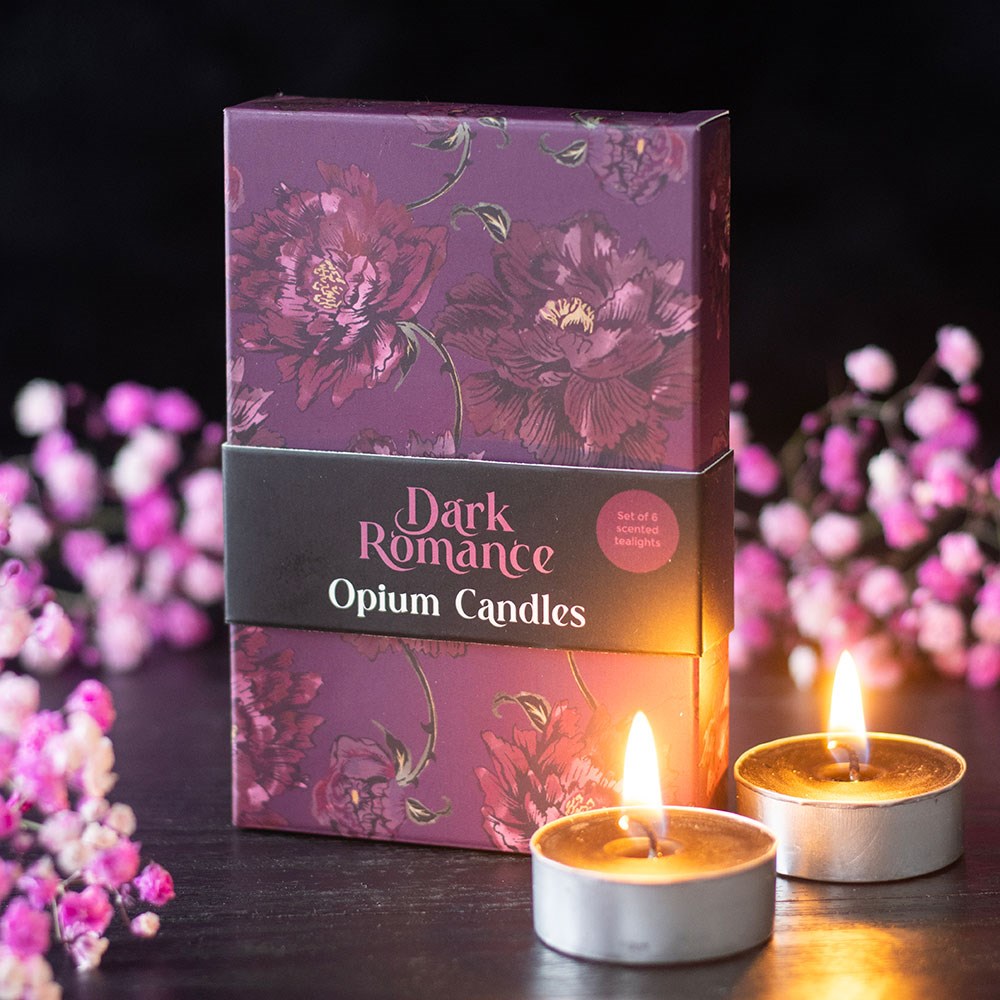 Dark Romance: Set of 6 Opium Scented Tealights