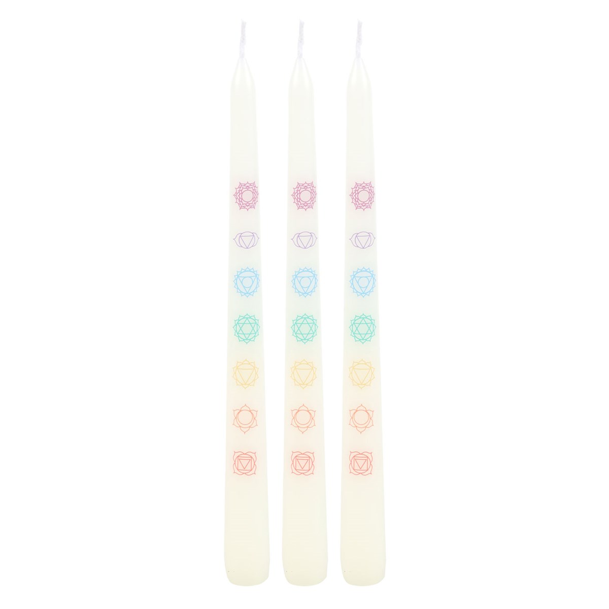 Set of 3 Chakra Balancing Taper Dinner Candles2