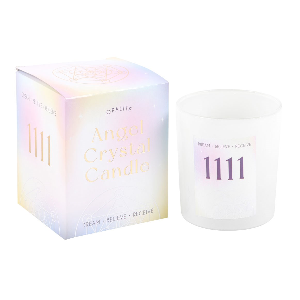 1111 Angel Number Crystal Chip Candle1