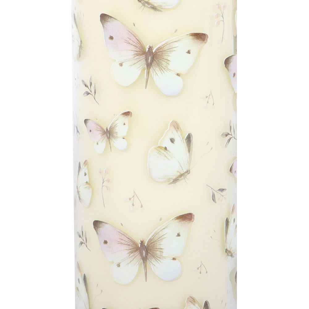 White Butterfly Print Vanilla Tube Candle2
