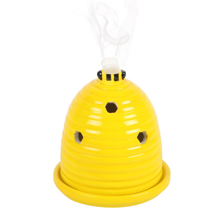 Yellow Beehive Ceramic Incense Cone Holder1