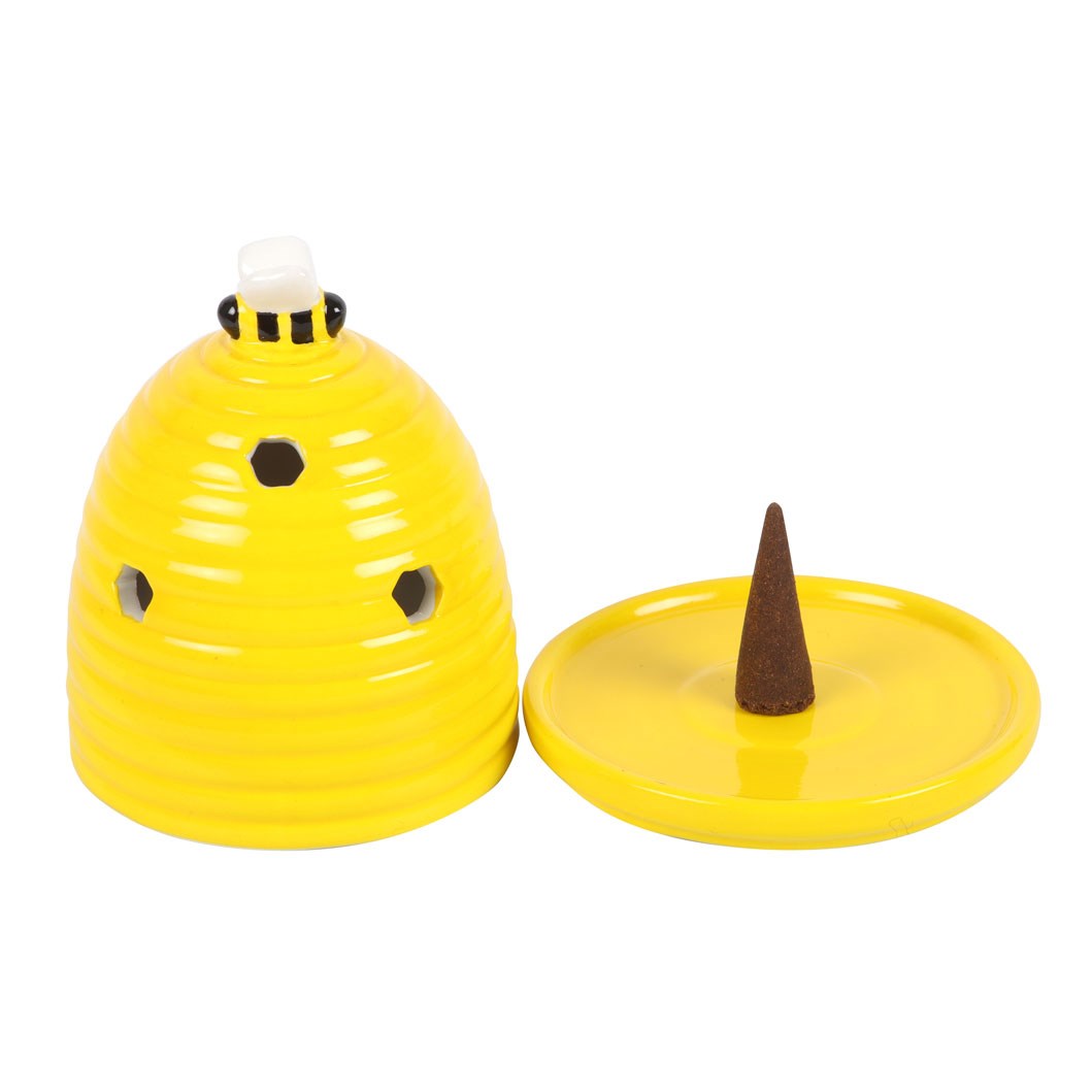 Yellow Beehive Ceramic Incense Cone Holder2
