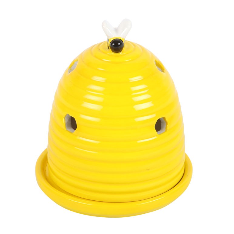 Yellow Beehive Ceramic Incense Cone Holder4