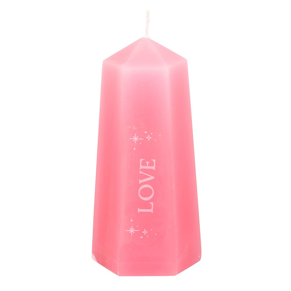 Love Crystal Candle with Rough Rose Quartz2