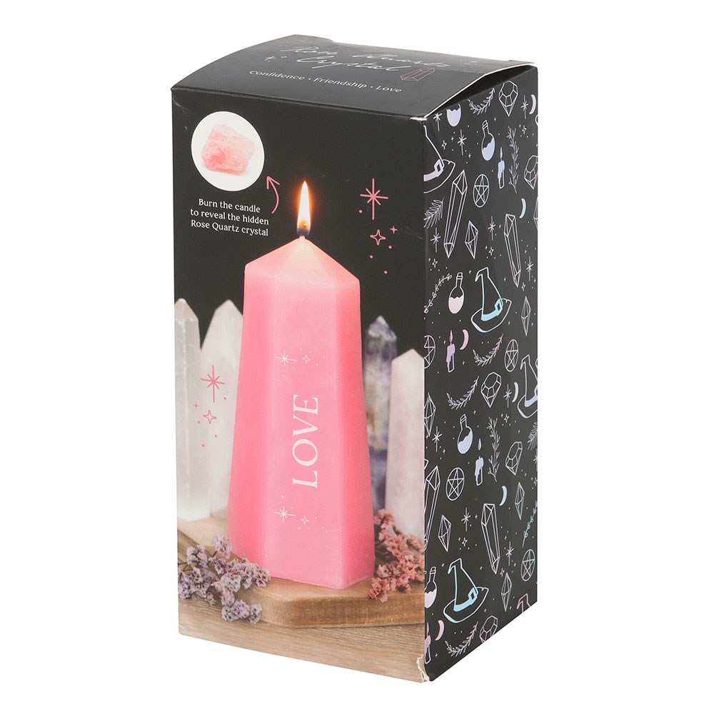 Love Crystal Candle with Rough Rose Quartz4
