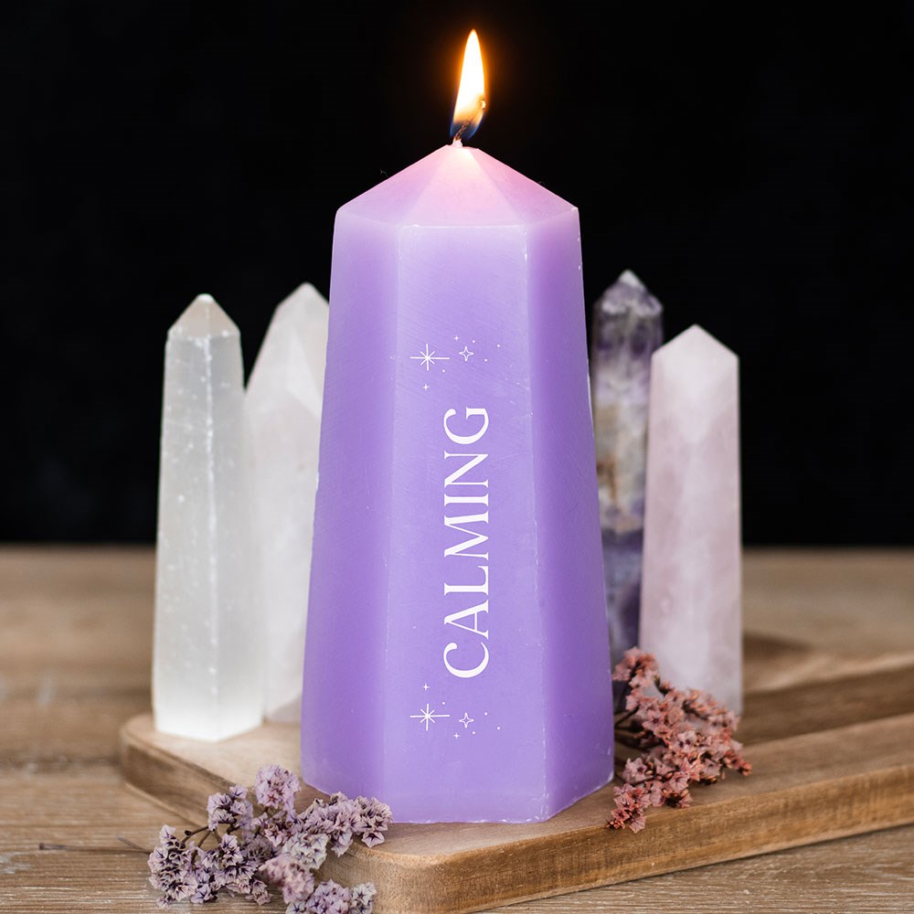 Calming Crystal Candle with Rough Amethyst1