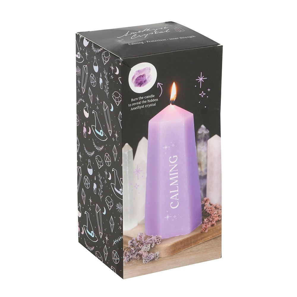Calming Crystal Candle with Rough Amethyst4