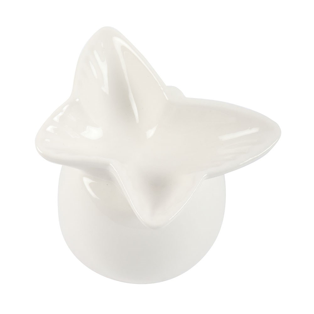 White Ceramic Butterfly-Shaped Oil Burner2