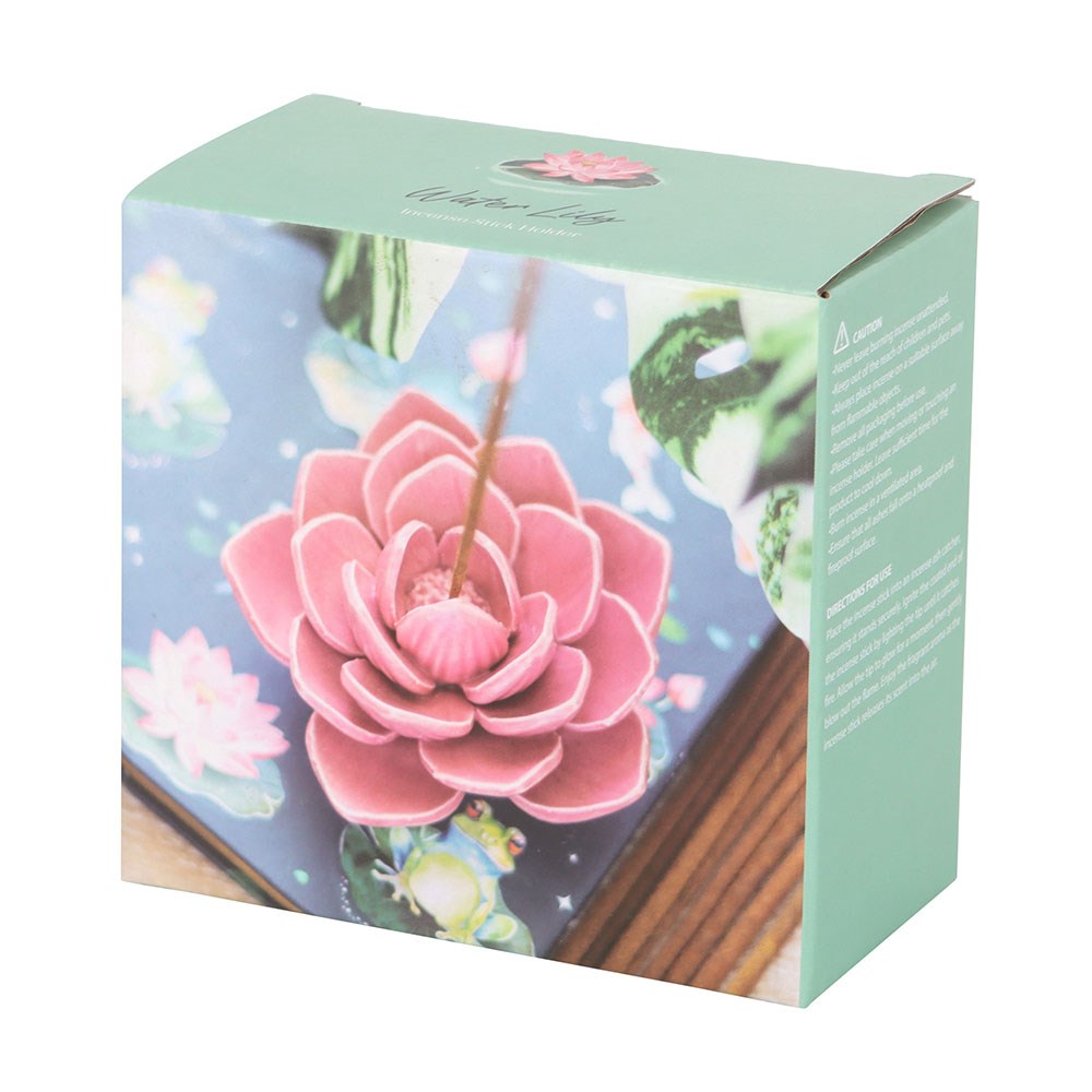 Pink Water Lily Ceramic Incense Stick Holder4