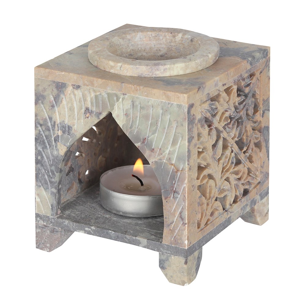 Moroccan Arch Cutout Soapstone Oil Burner1