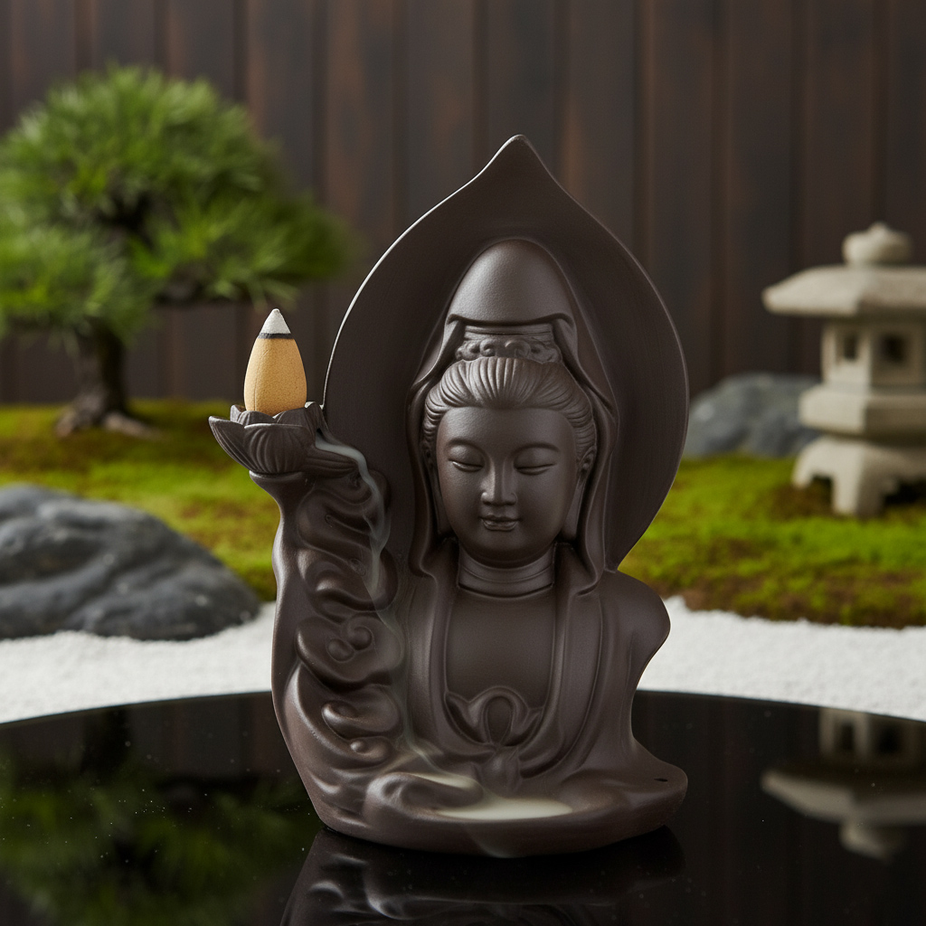 Serene Buddha Backflow Incense Burner3