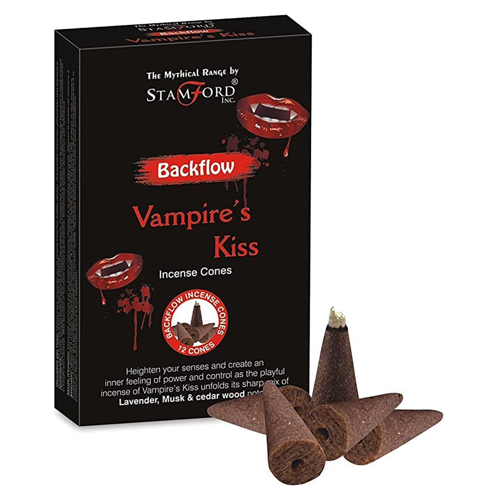 Stamford Mythical Backflow Incense Cones - Vampire's Kiss (Pack of 12)1